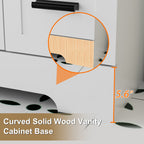 Ensemble de meuble-lavabo Wavy Line 30/36/48 avec lavabo et robinet