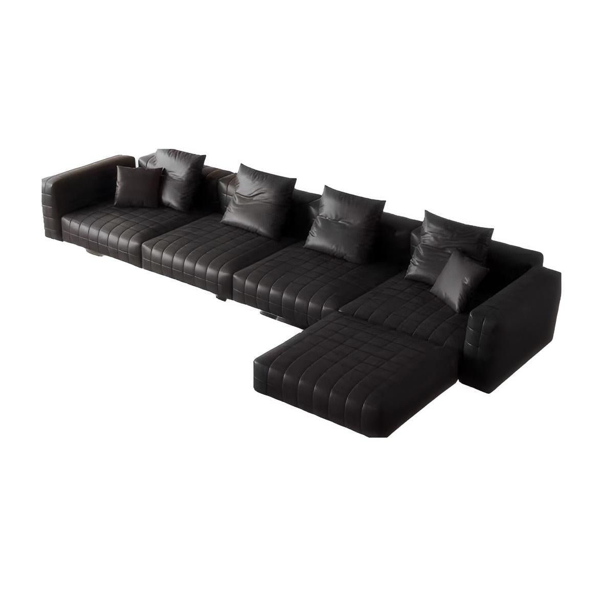 Matrix Top Grain Leather Sofa with Ottoman