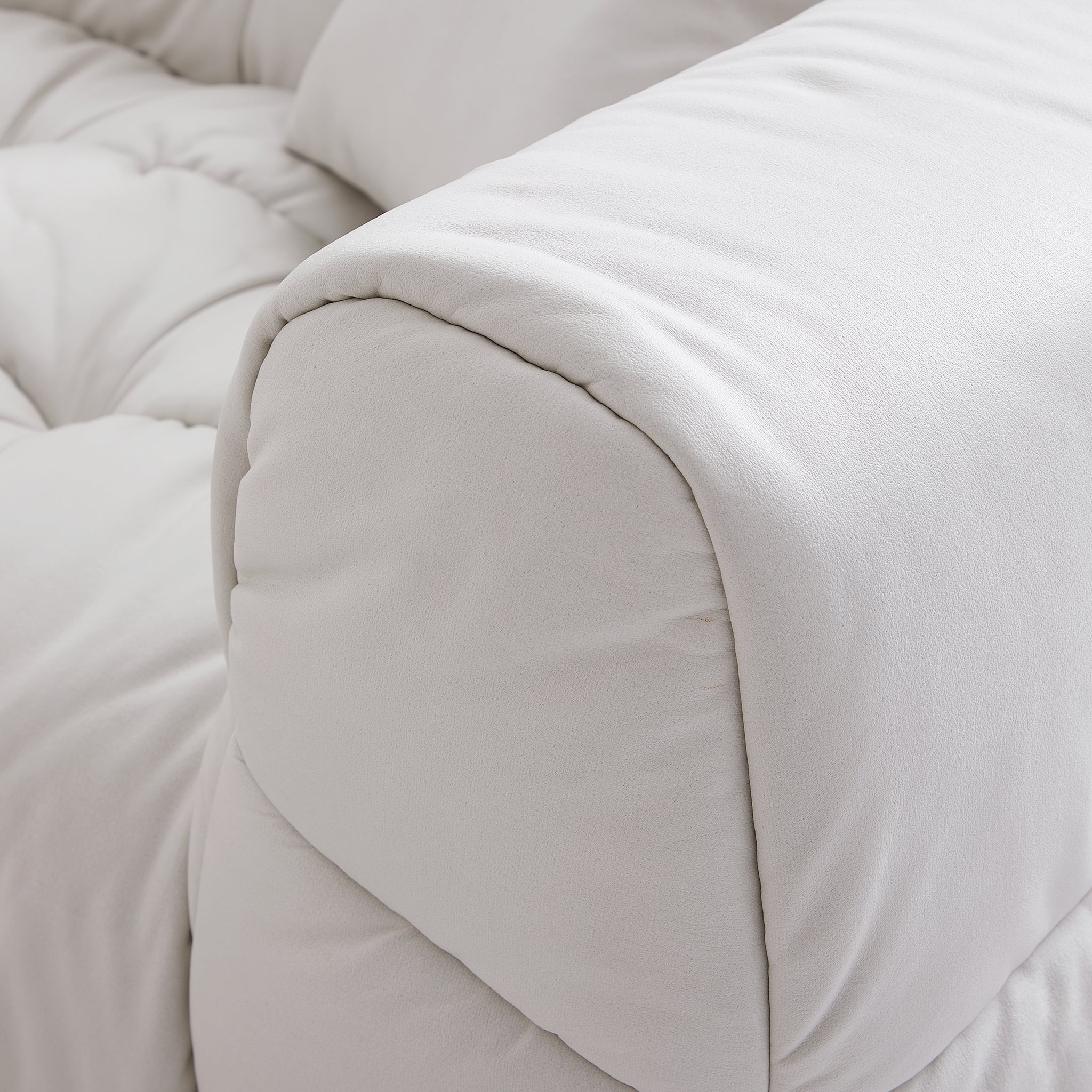 Boba Cream Leathaire Sectional Set