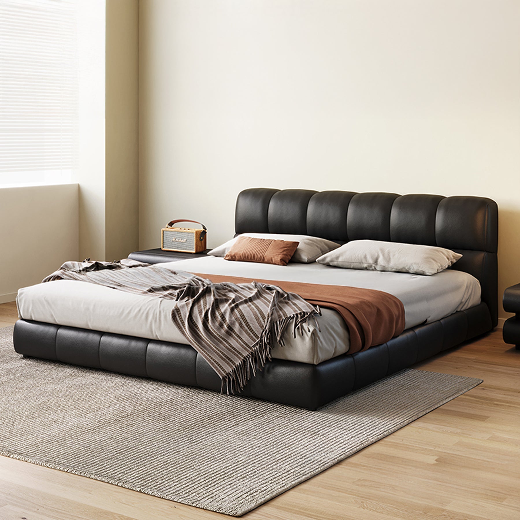 Cocoa Puff Leather Bed