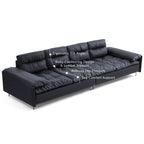 Lewis Adjustable Backrest Ultra-Wide Leather Sofa