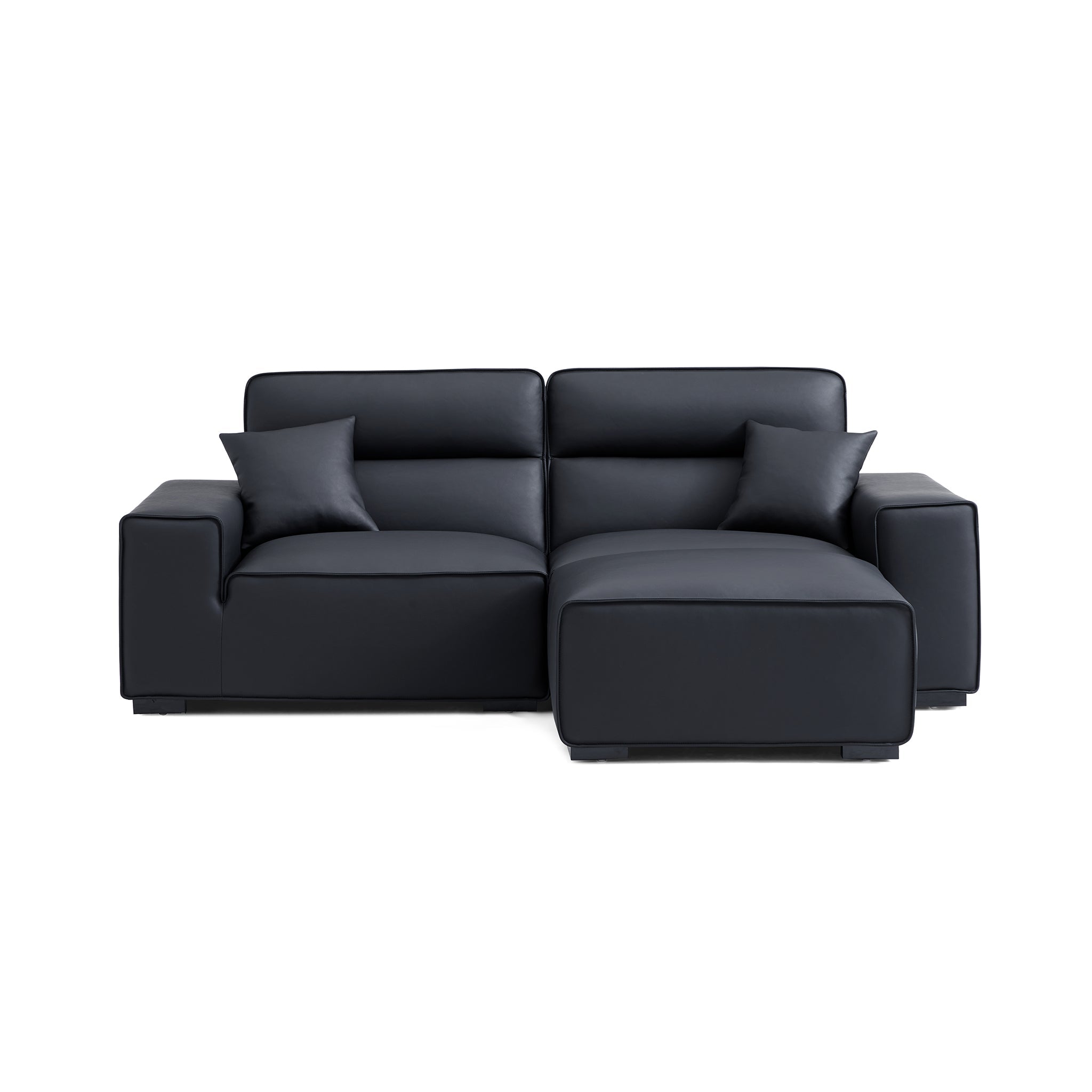 Domus High-Back Modular Leather Sofa and Ottoman