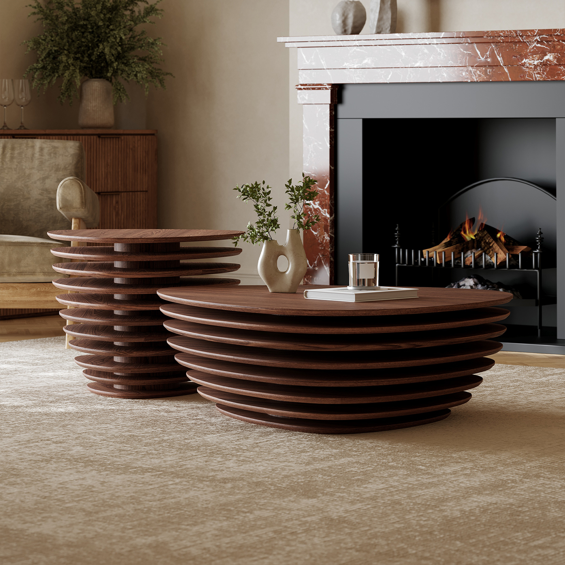 Irregular Shape Nesting Coffee Table