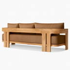 Camryn Outdoor Chat Set With Cushions, Teak/Coffee