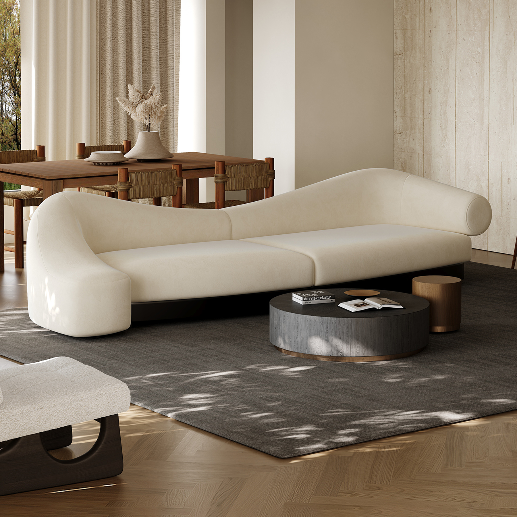 Arcana Curved Premium Velvet Sofa