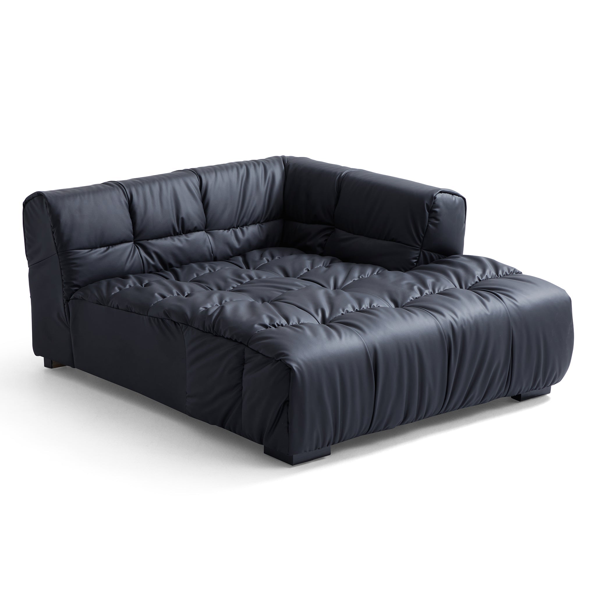 Boba Black Leathaire Sectional