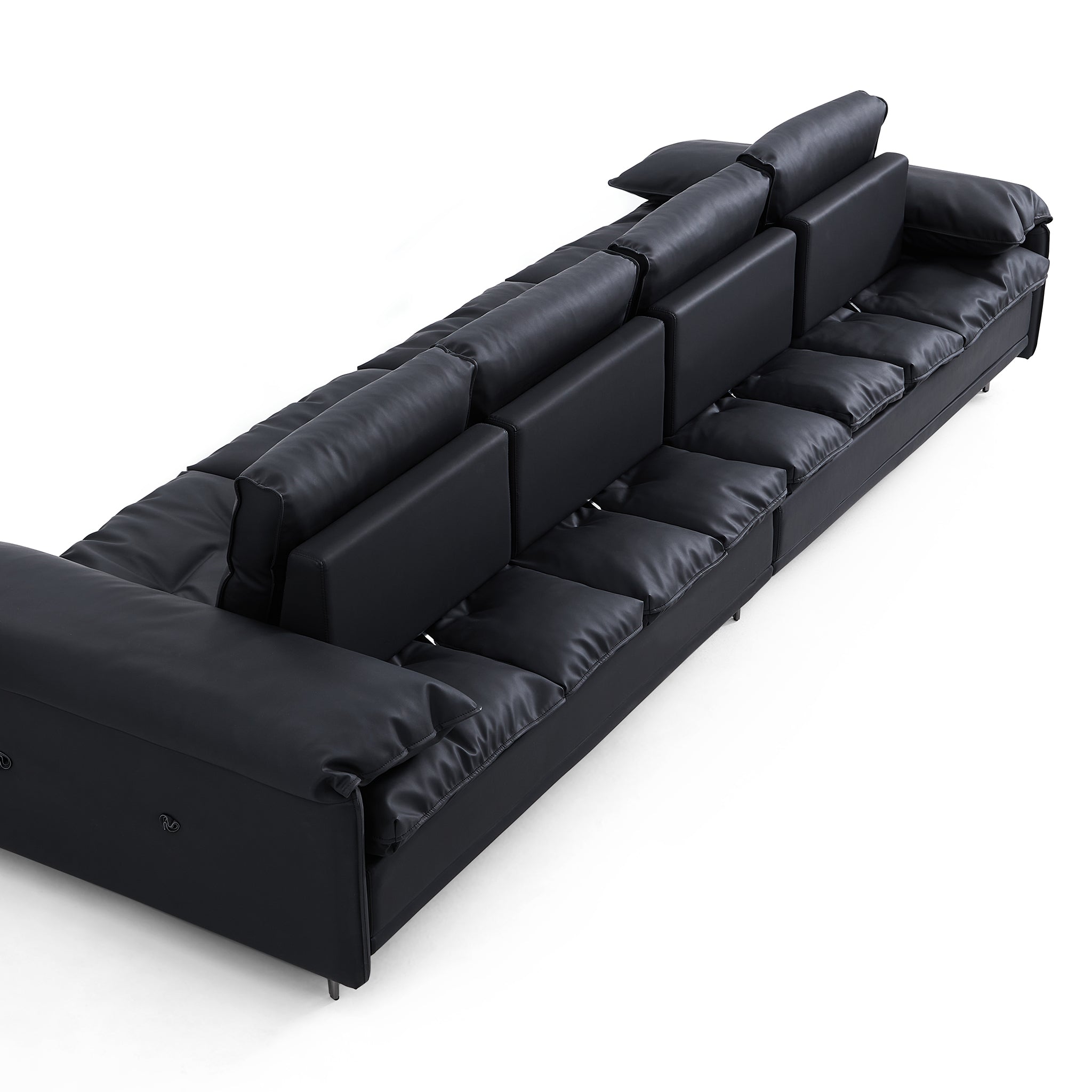 Lewis Adjustable Backrest Ultra-Wide Leather Sofa