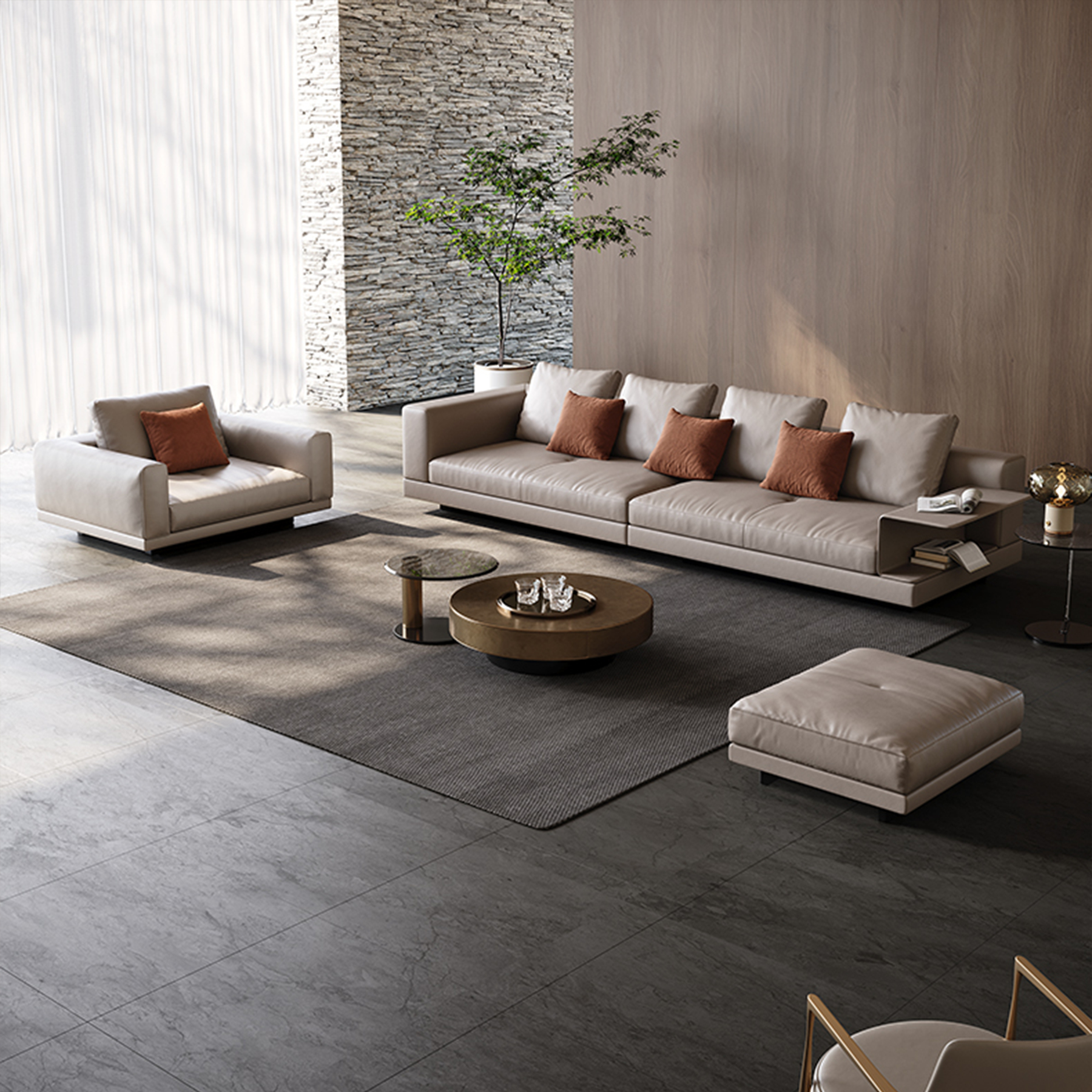 Connery Elevate Floating Leather Sofa