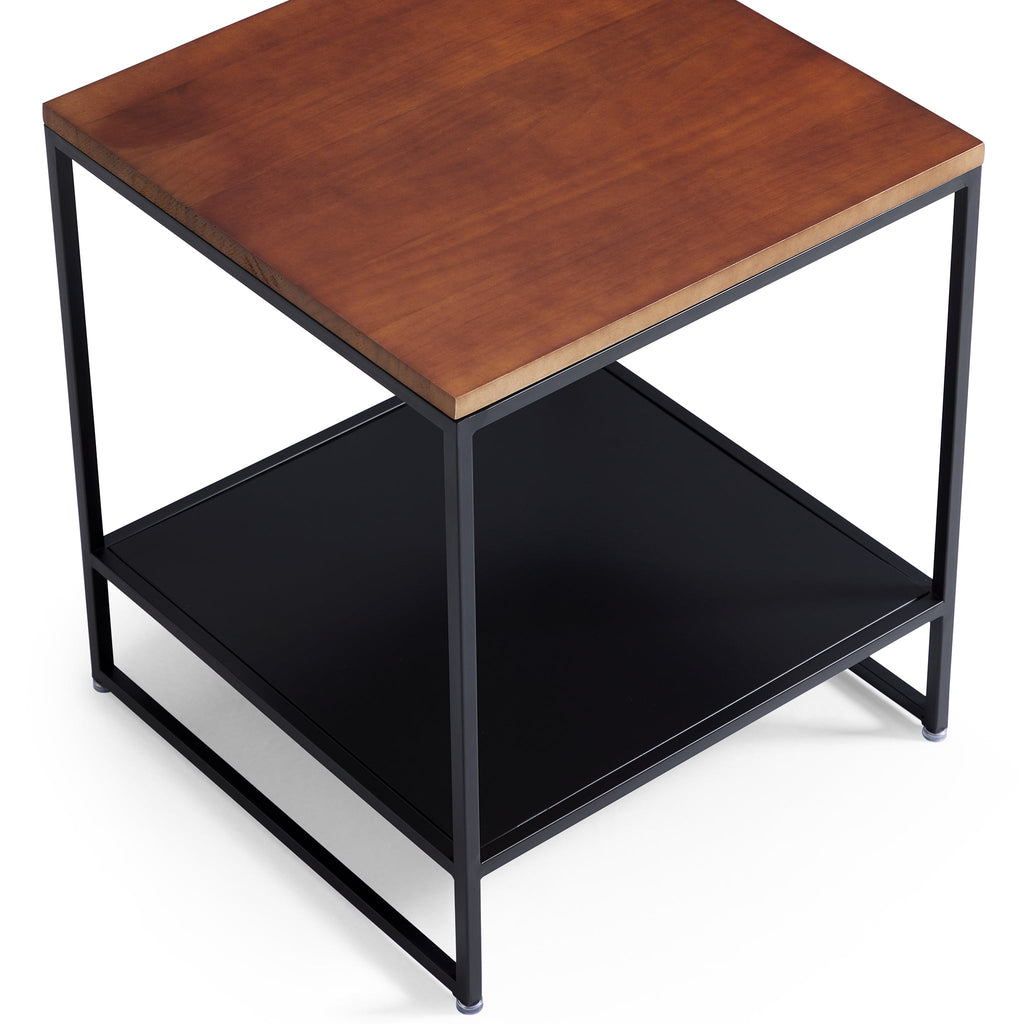 Blacksteel Walnut Storage Side Table