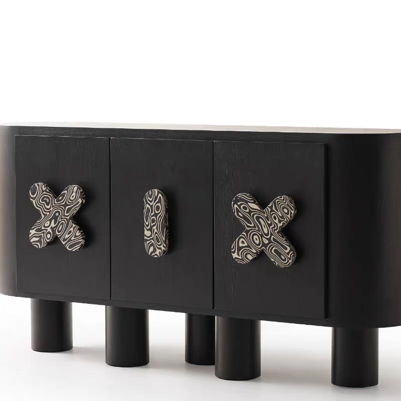 Cross & Line Black Sideboard Cabinet