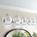 Applique murale moderne en cristal pour salle de bain, éclairage de vanité, chrome/noir/doré