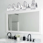 Applique murale moderne en cristal pour salle de bain, éclairage de vanité, chrome/noir/doré