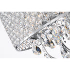 Lustre tambour à perles rondes avec cristaux suspendus