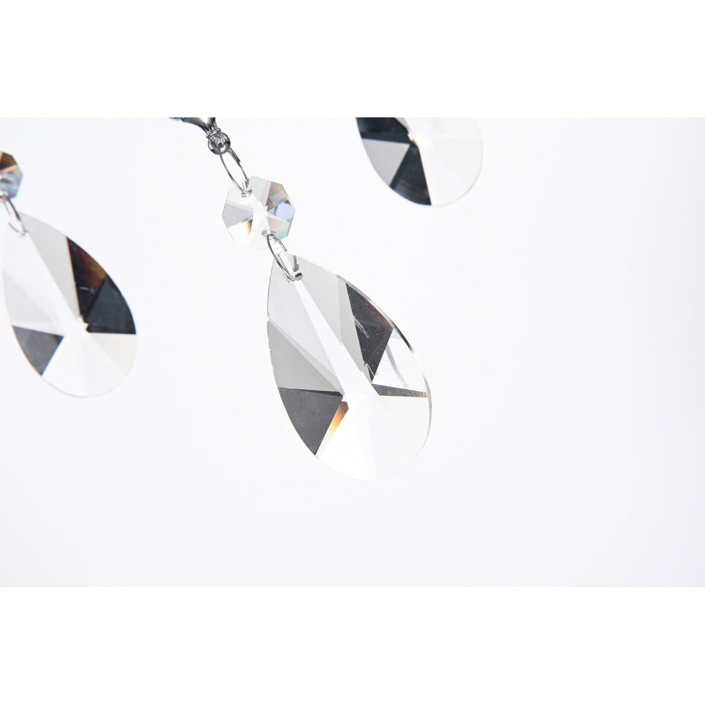 Lustre tambour à perles rondes avec cristaux suspendus