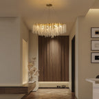 Lustre rectangulaire en cristal doré moderne de 40 po, branches d'arbre, luminaire suspendu pour îlot de cuisine, salle à manger