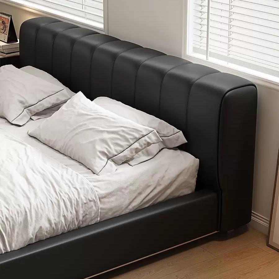 Bitter Chocolate Leather Bed