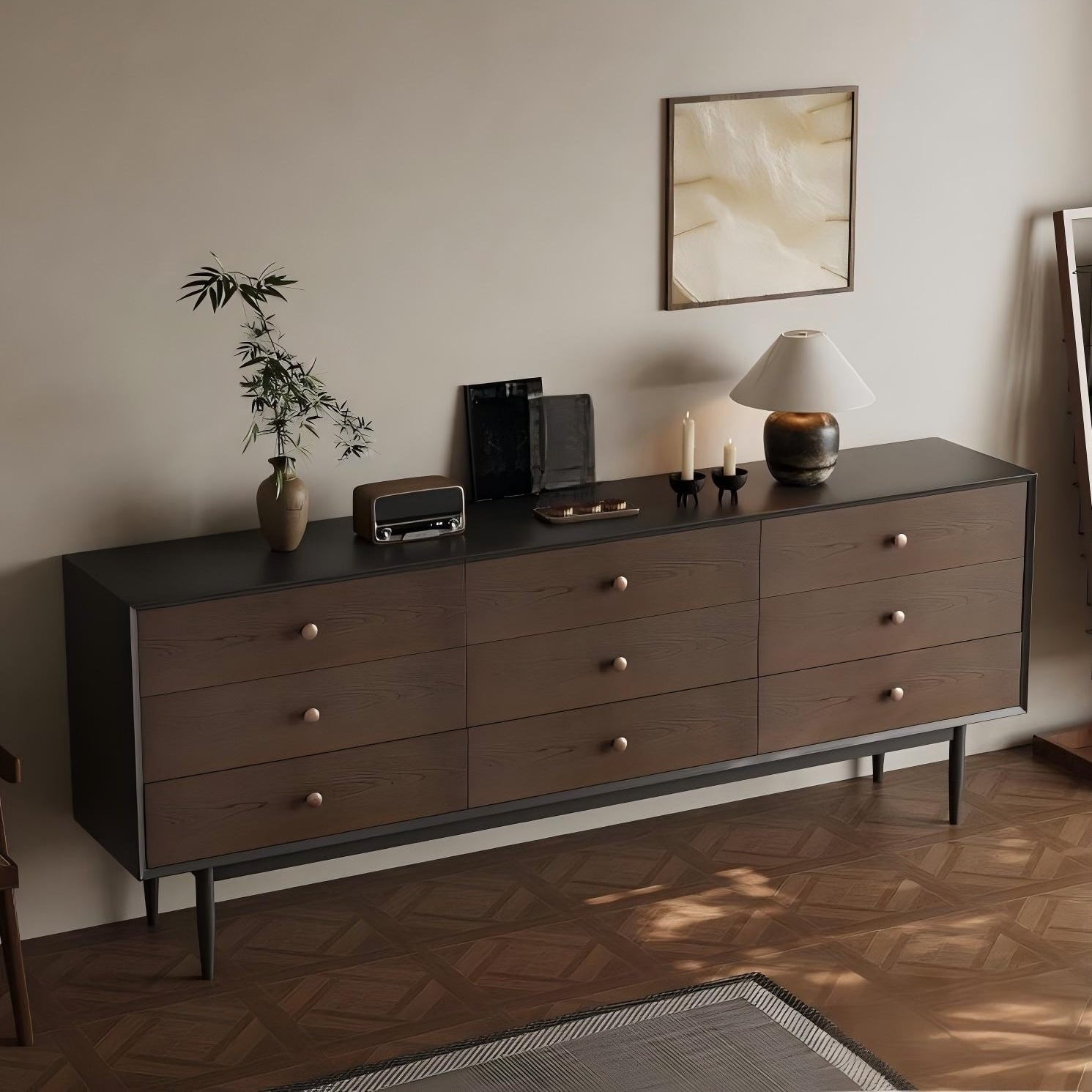 Napoli Dark Walnut Storage Sideboard Cabinet