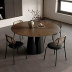 Lunaro Wood & Steel Round Dining Table