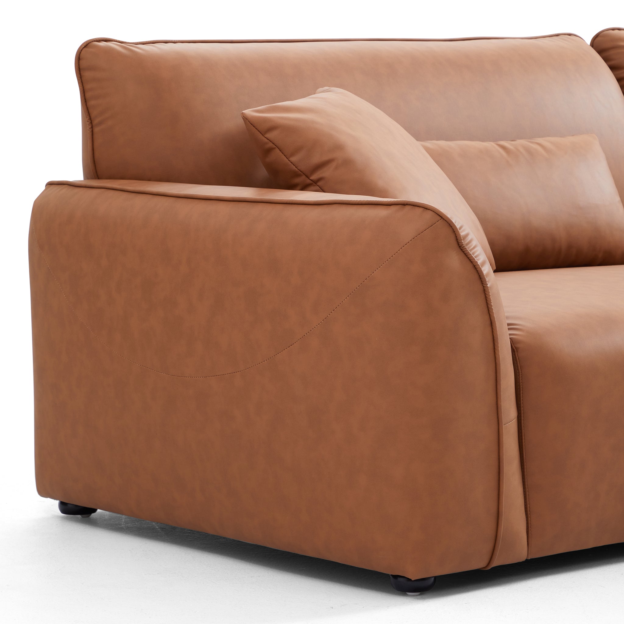 Milano Moda Minimalist Brown Corner Sofa