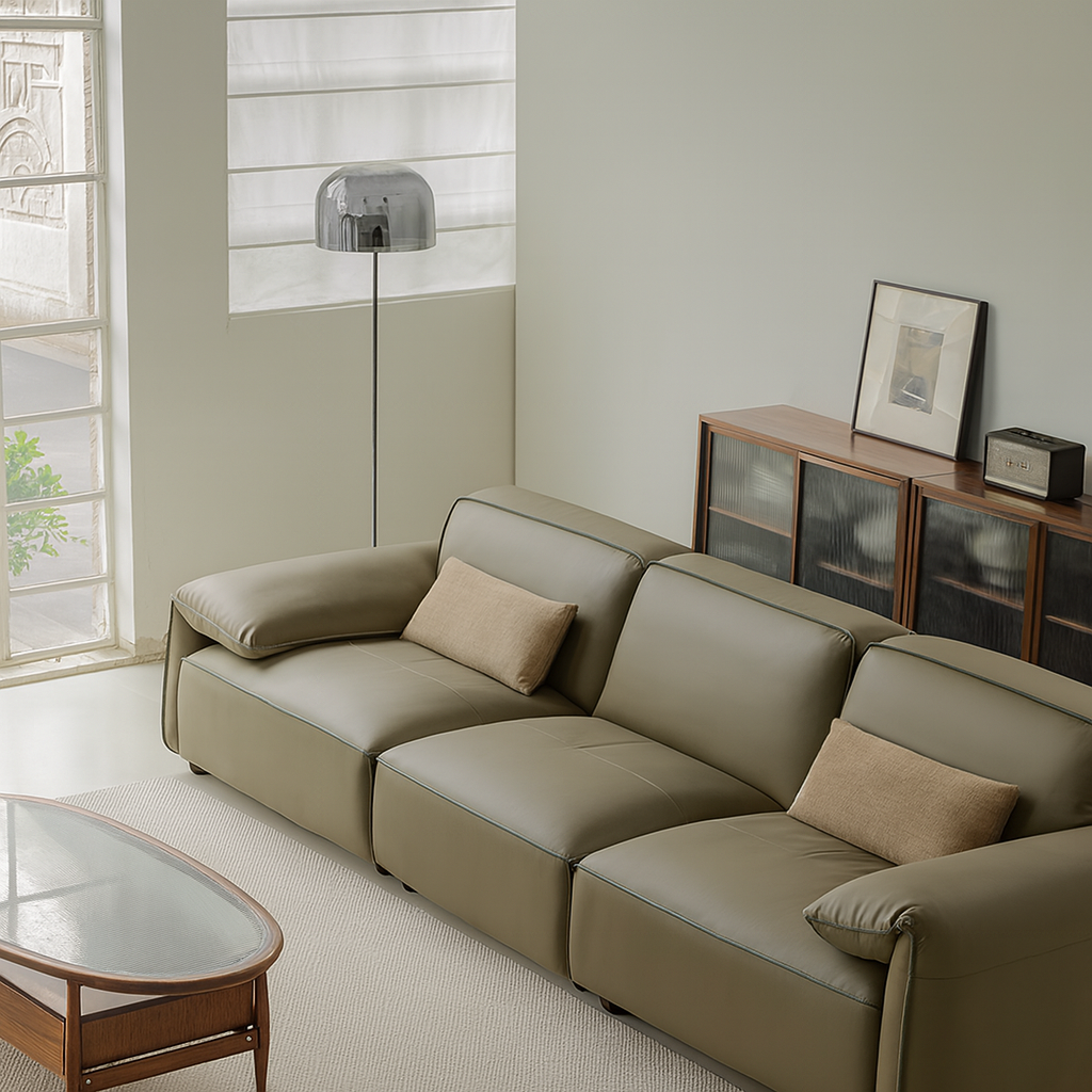 Elara Top Grain Leather Power Recliner Sofa