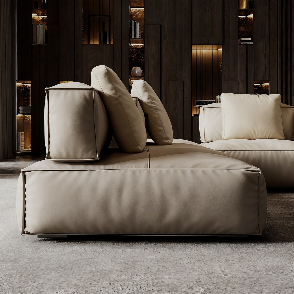 Sugar Cube Leather Sectional
