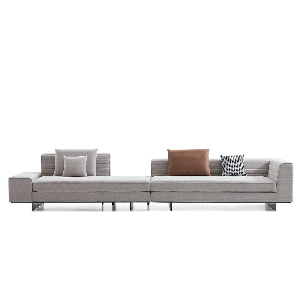 Brandy Channel Tufting Sectional with Coffee Table