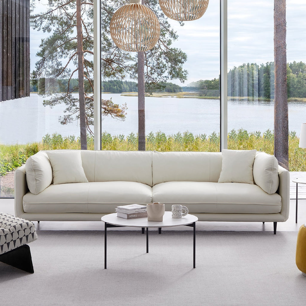 Vanilla Brown Leather Sofa