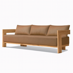 Camryn Outdoor Chat Set With Cushions, Teak/Coffee