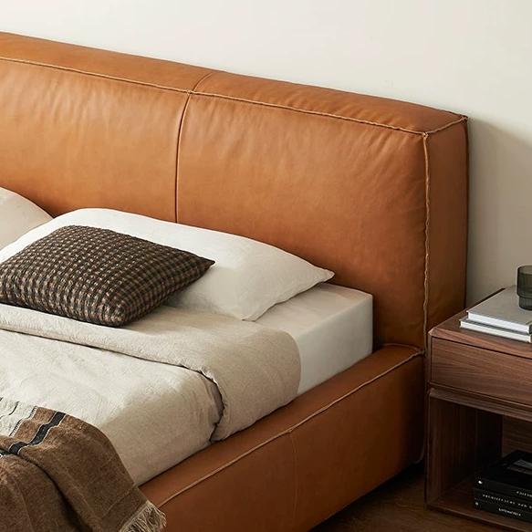 Cinnamon Leather Bed