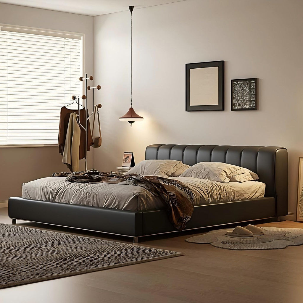 Bitter Chocolate Leather Bed