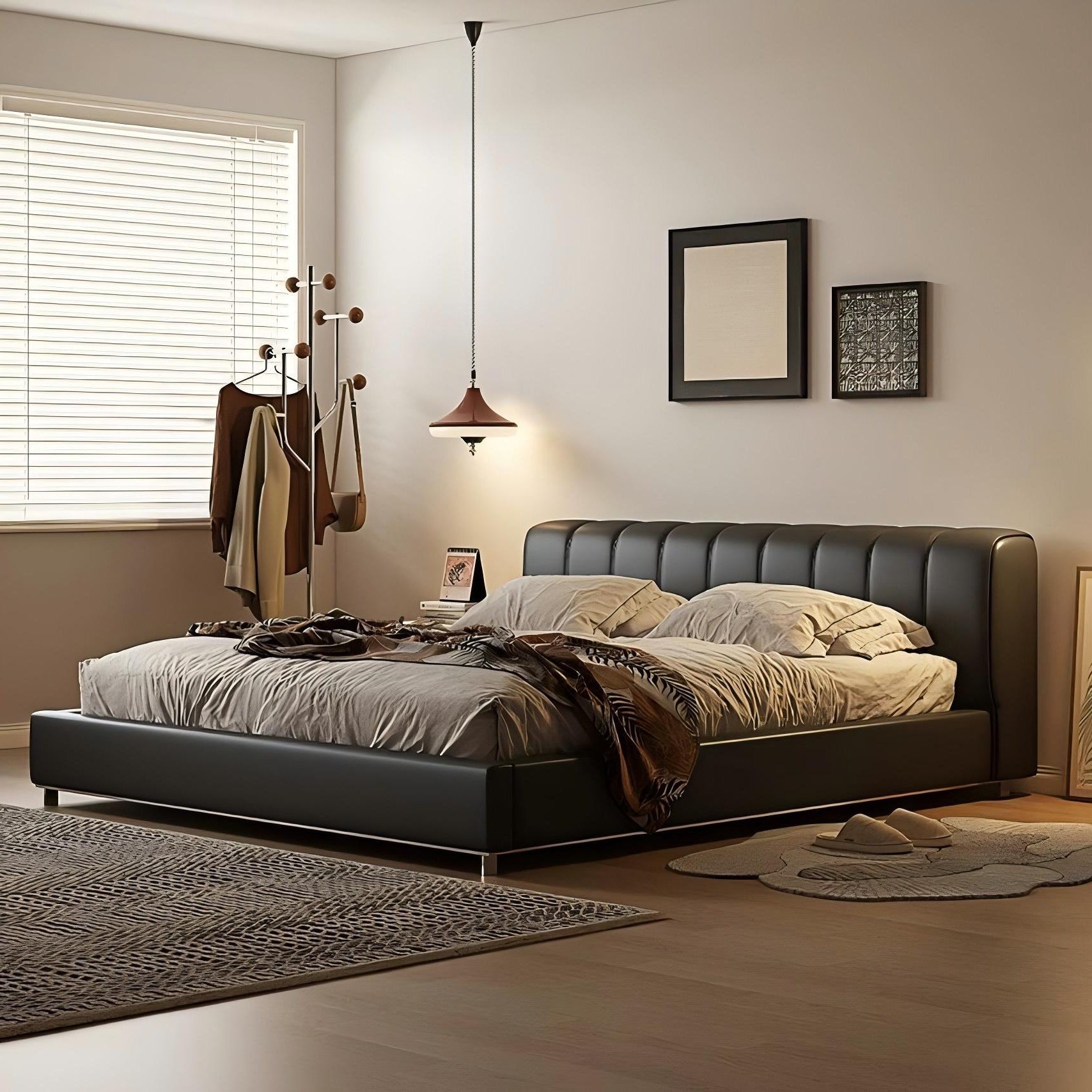 Bitter Chocolate Leather Bed