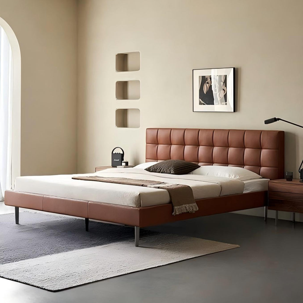 Mocha Slice Leather Bed