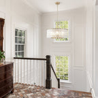 Lustre tambour rond moderne à 5 lumières, lustre semi-encastré classique, suspension pour îlot de cuisine et salle à manger