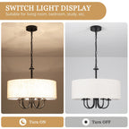 Plafonnier semi-encastré moderne à 5 lampes pour salle à manger, chambre à coucher, salon - N/A