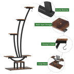 Support pour plantes d'intérieur, étagère à fleurs à 6 niveaux pour jardin - Lot de 2