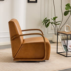 Savile Brown Leather Swivel Armchair
