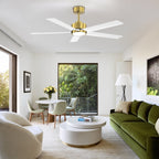 Ventilateur de plafond LED Breezary 65/52/42 à 5 pales avec kit d'éclairage et télécommande