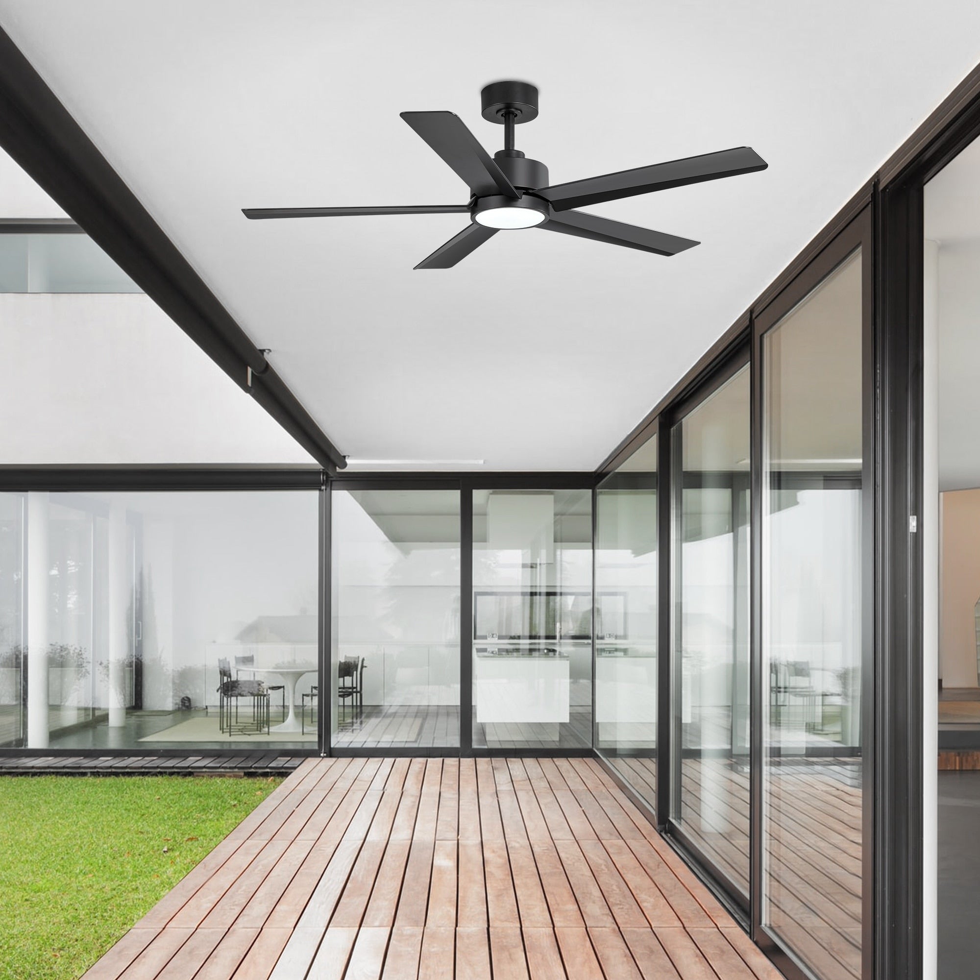 Ventilateur de plafond LED Breezary 65/52/42 à 5 pales avec kit d'éclairage et télécommande