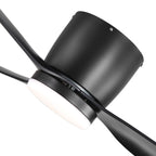 Ventilateur de plafond encastré à DEL noir/blanc de 52 pouces avec télécommande (3 pales)