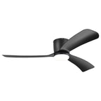 Ventilateur de plafond encastré à DEL noir/blanc de 52 pouces avec télécommande (3 pales)