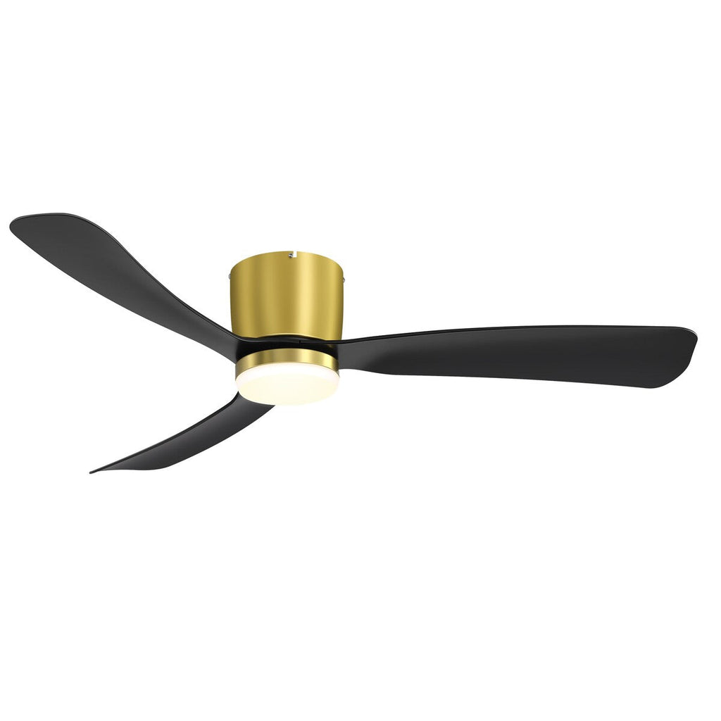 Ventilateur de plafond encastré à DEL noir/blanc de 52 pouces avec télécommande (3 pales)