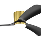 Ventilateur de plafond encastré à DEL noir/blanc de 52 pouces avec télécommande (3 pales)