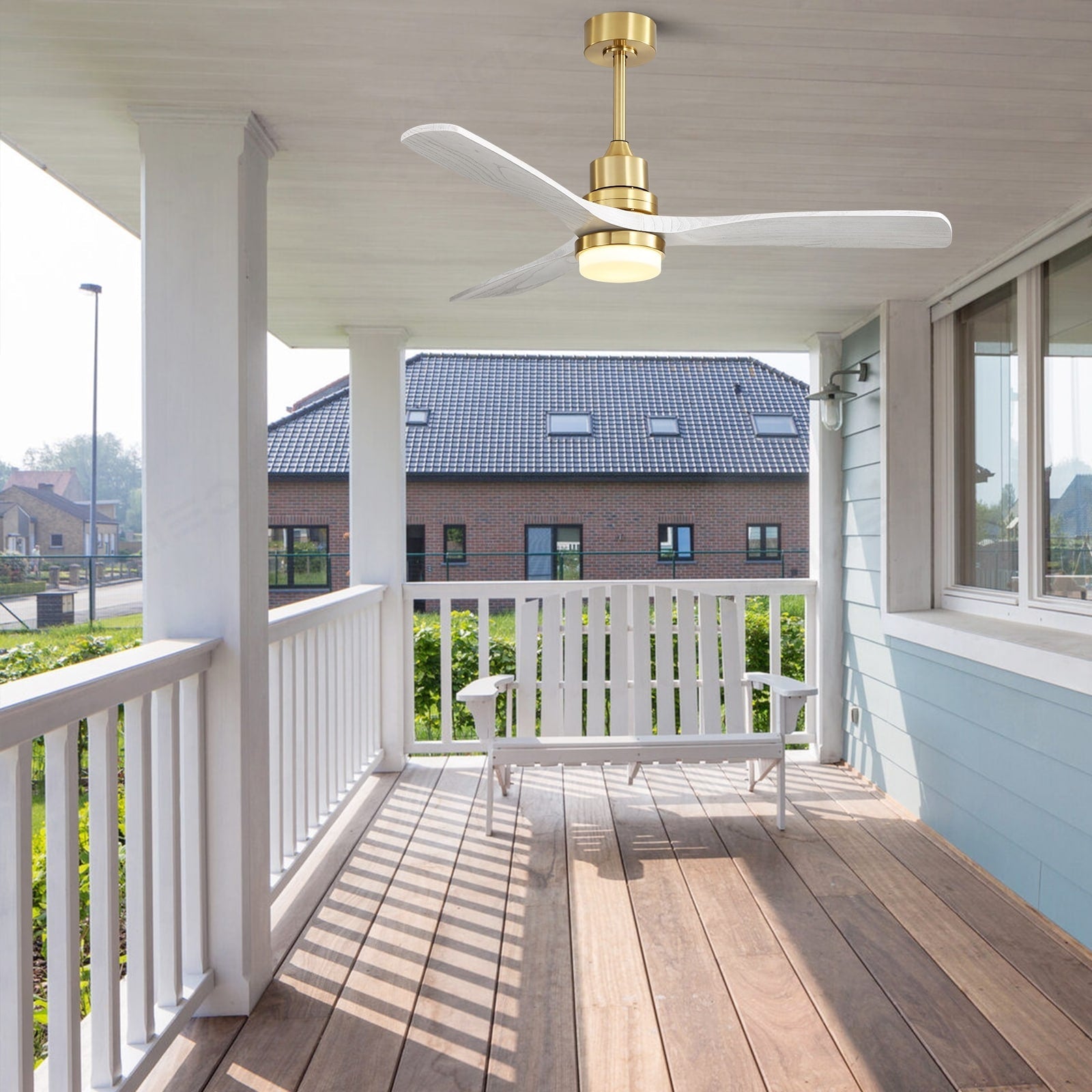 Ventilateur de plafond d'intérieur en bois Sofucor 52 avec télécommande et éclairage intégré en option