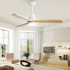 Ventilateur de plafond d'intérieur en bois Sofucor 52 avec télécommande et éclairage intégré en option