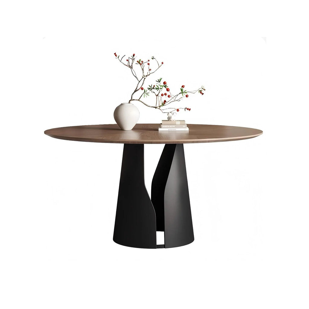 Lunaro Wood & Steel Round Dining Table