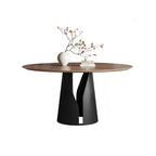 Lunaro Wood & Steel Round Dining Table