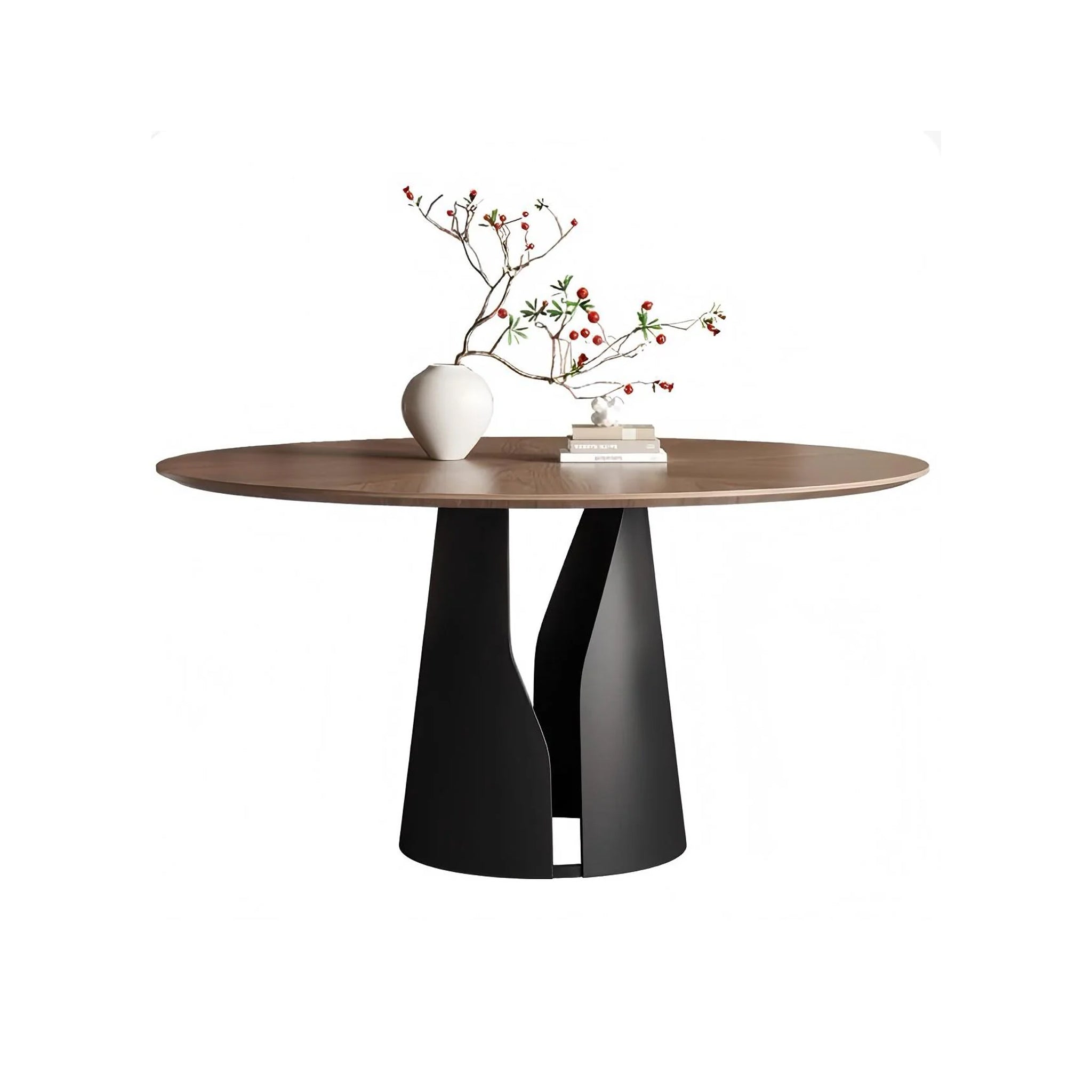 Lunaro Wood & Steel Round Dining Table