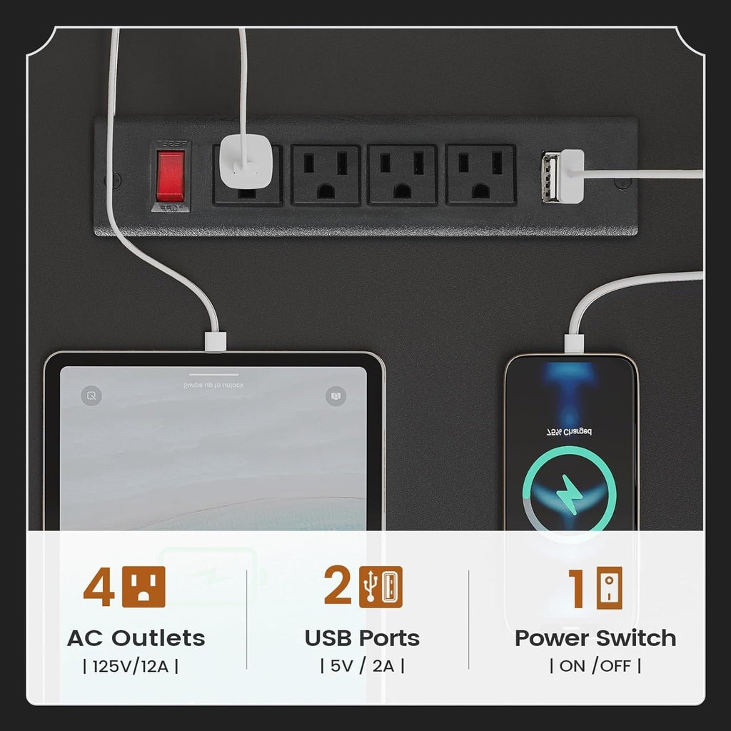 Bureau de direction de ferme Bureau à domicile Tiroir de classement Support d'écran Prise de courant