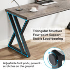 Bureau d'ordinateur robuste 55 pouces, bureau de bureau