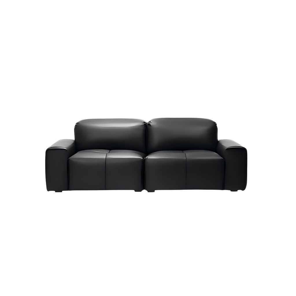 Nero Black Recliner Leather Lounge Sofa